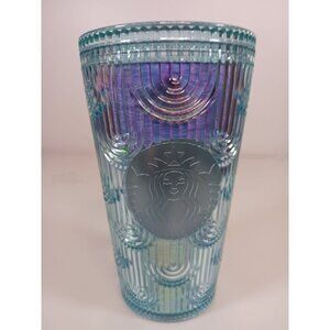 Starbucks 2022 Mermaid Scale Cold Tumbler Iridescent‎ Teal 16 0z.
